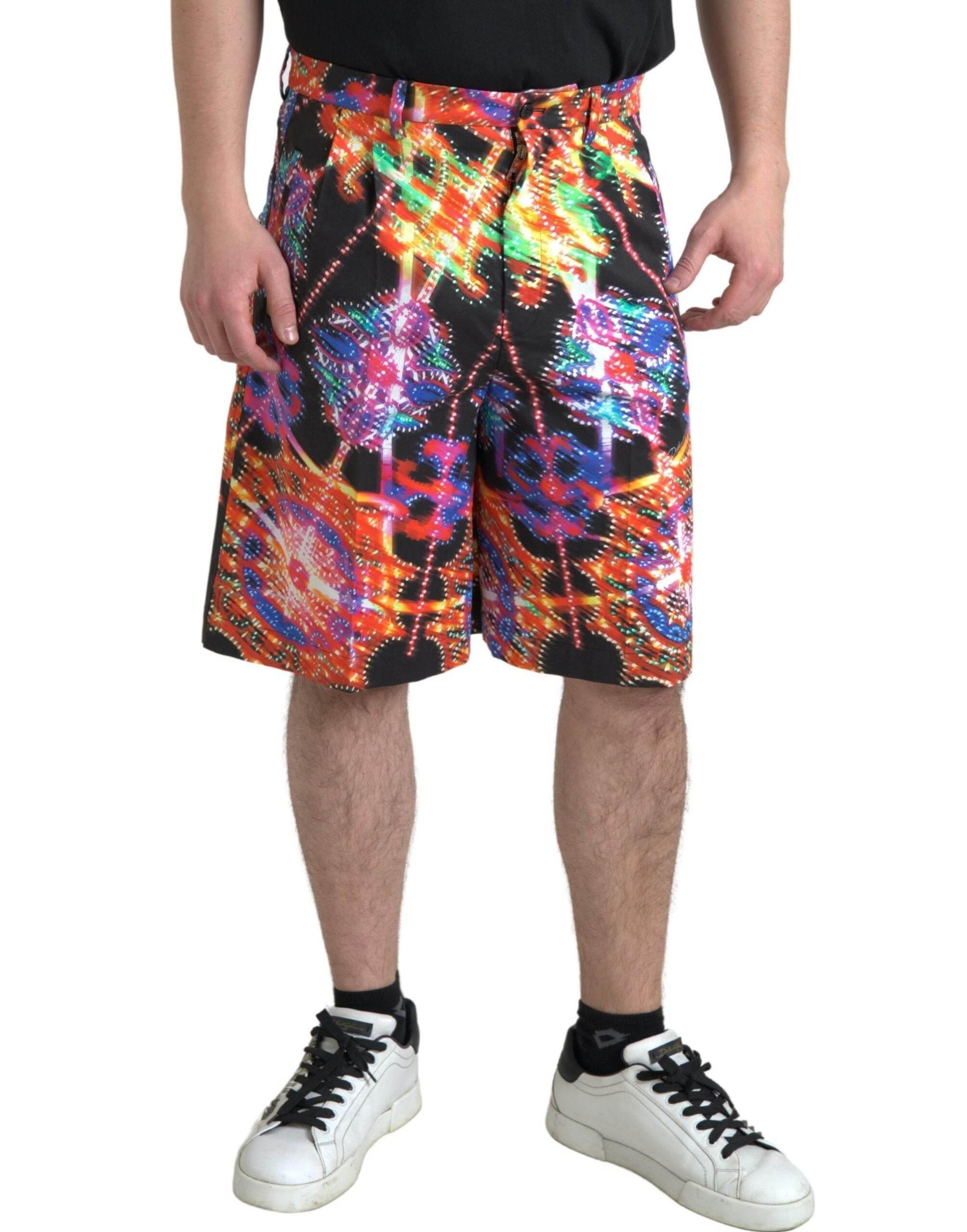 Dolce & Gabbana Multicolor Printed Bermuda Shorts - Hilstor