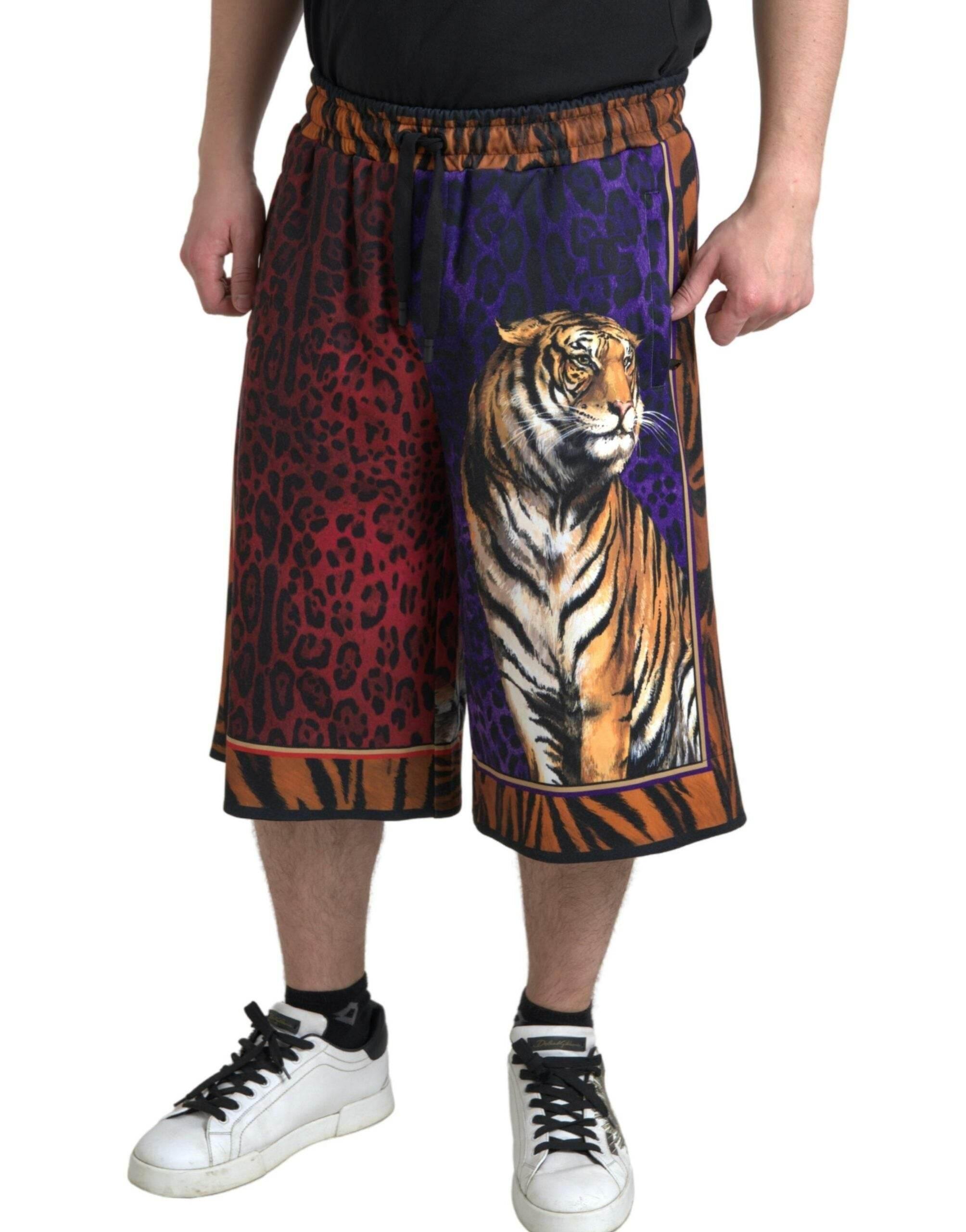 Dolce & Gabbana Chic Multicolor Bermuda Shorts with Exotic Print - Hilstor