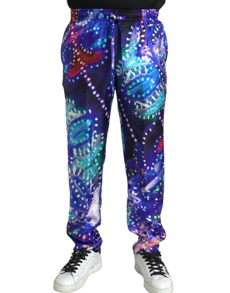 Dolce & Gabbana Multicolor Silk Jogger Pants - Hilstor