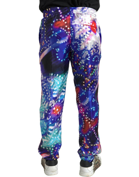 Dolce & Gabbana Multicolor Silk Jogger Pants - Hilstor
