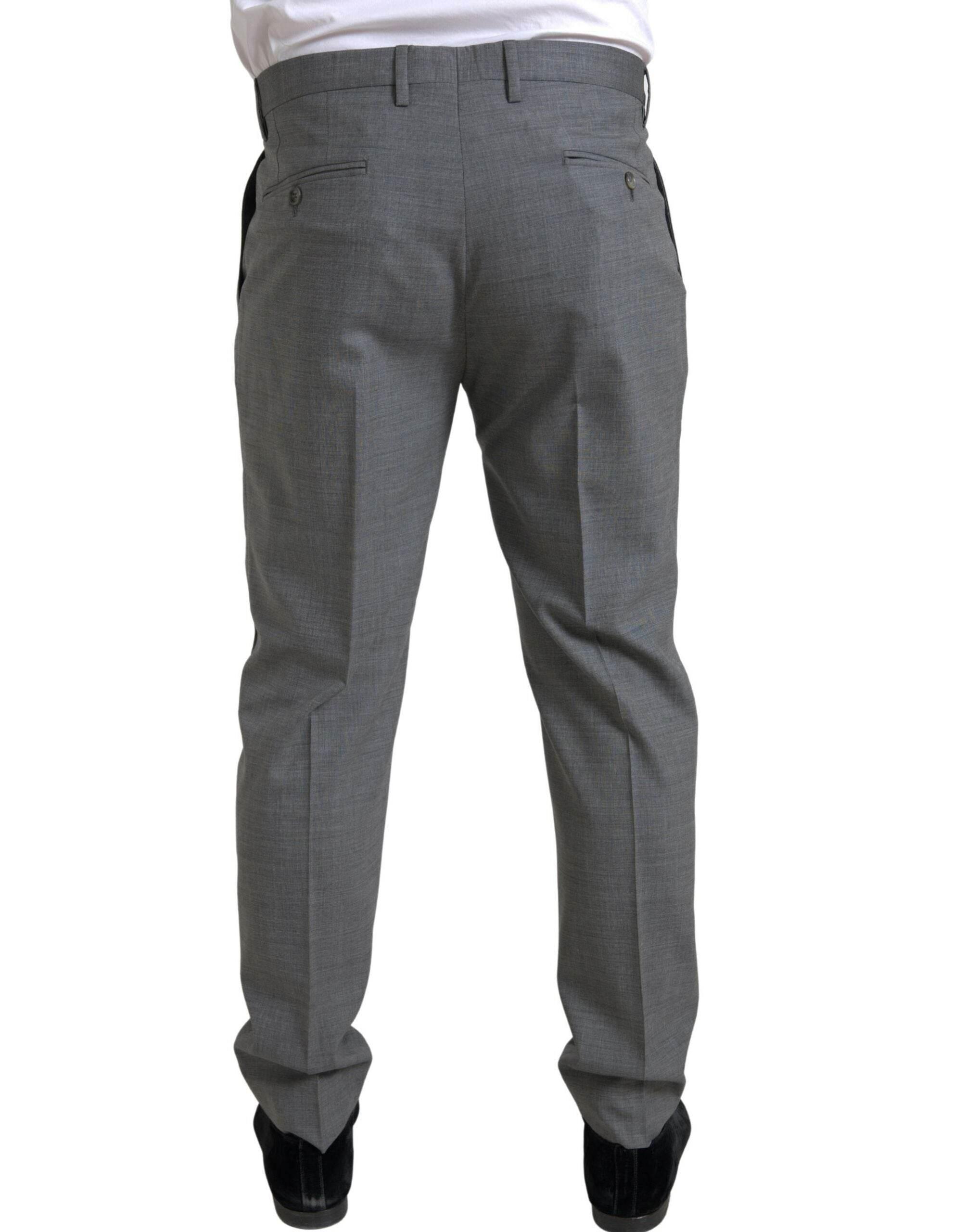 Dolce & Gabbana Gray Wool Chino Skinny Men Dress Trouser Pants - Hilstor
