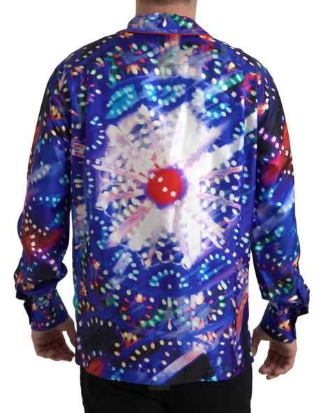 Dolce & Gabbana Psychedelic Print Silk Pajama Shirt - Hilstor