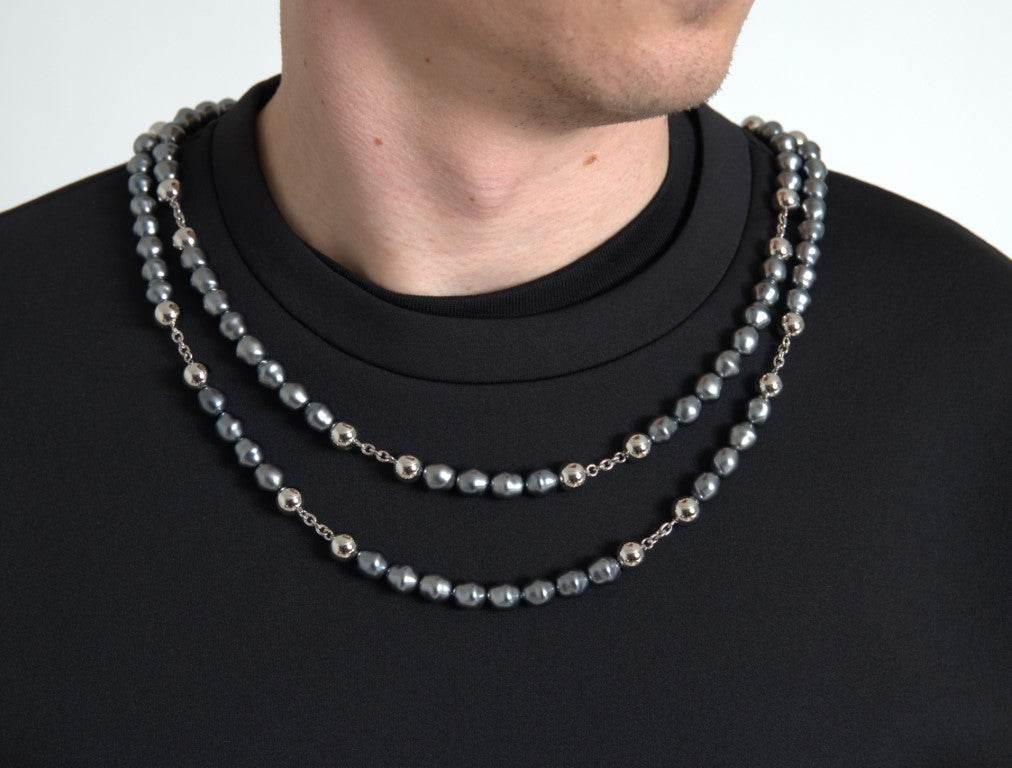 Dolce & Gabbana Black Necklace Embellished Polyester T-shirt - Hilstor