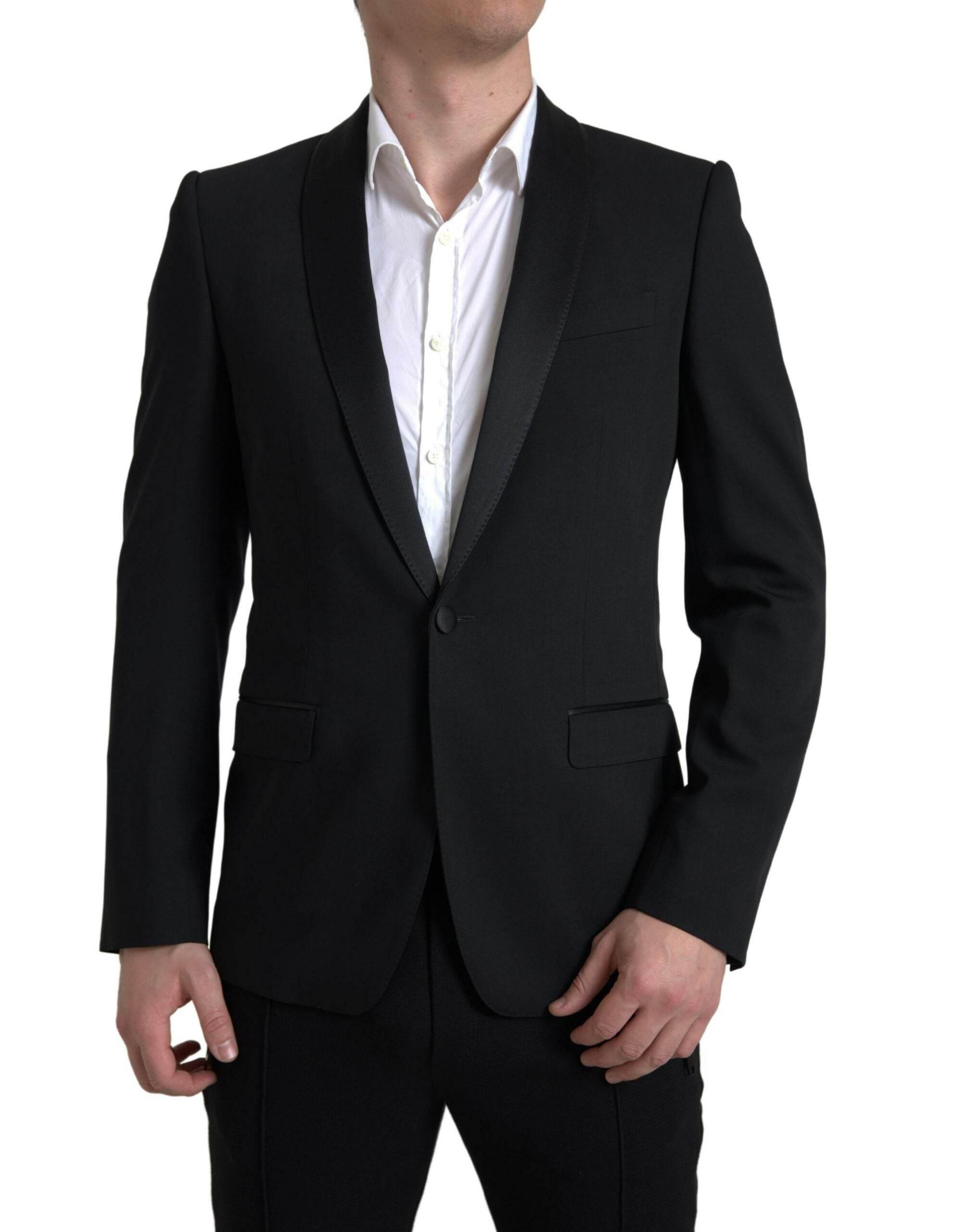 Dolce & Gabbana Black Wool Single Breasted MARTINI Blazer - Hilstor