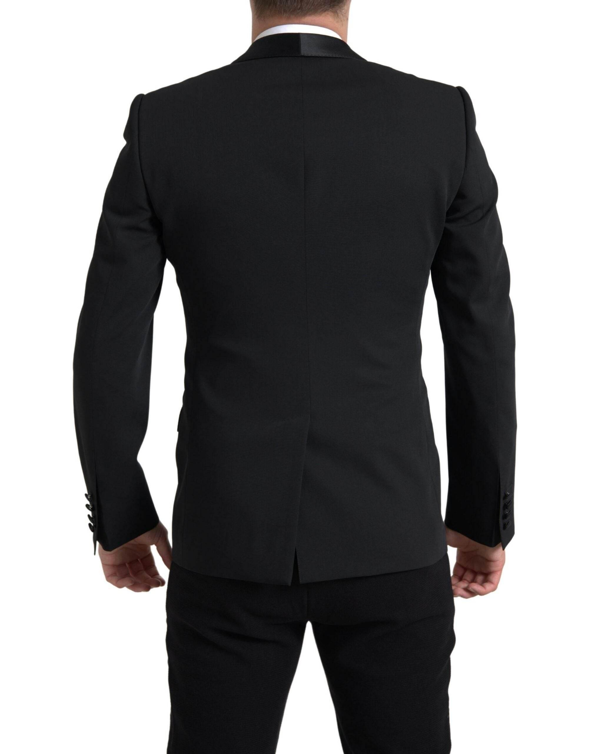 Dolce & Gabbana Black Wool Single Breasted MARTINI Blazer - Hilstor