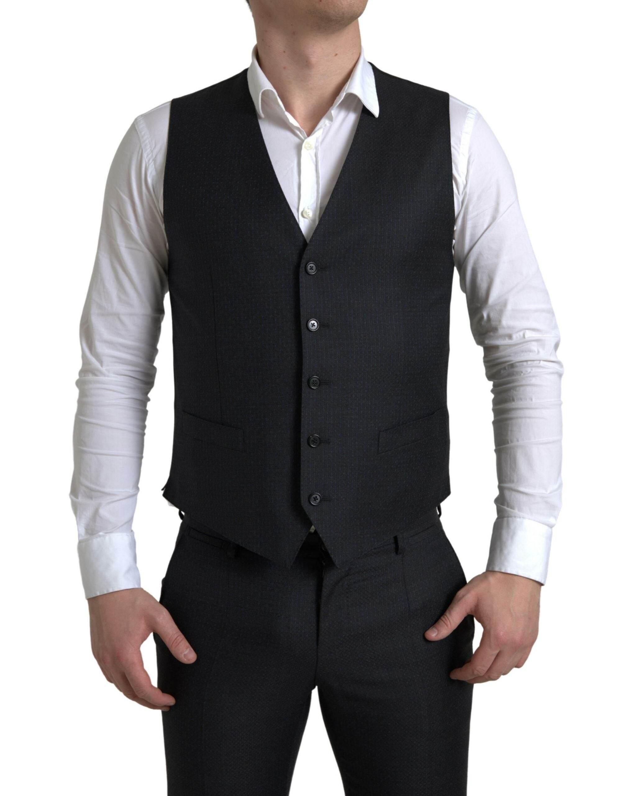 Dolce & Gabbana Black 3 Piece Single Breasted MARTINI Suit - Hilstor