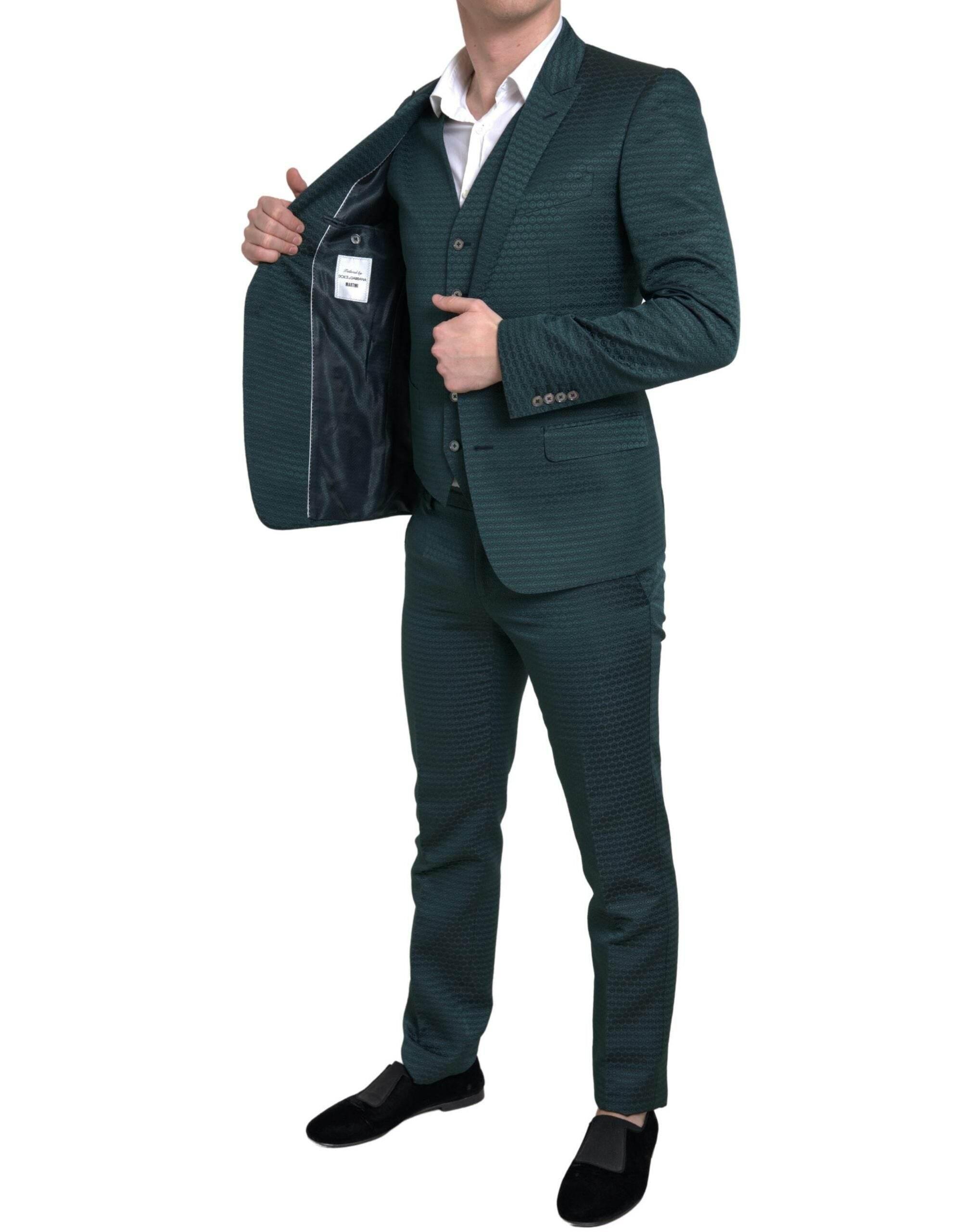 Dolce & Gabbana Green 3 Piece Single Breasted MARTINI Suit - Hilstor