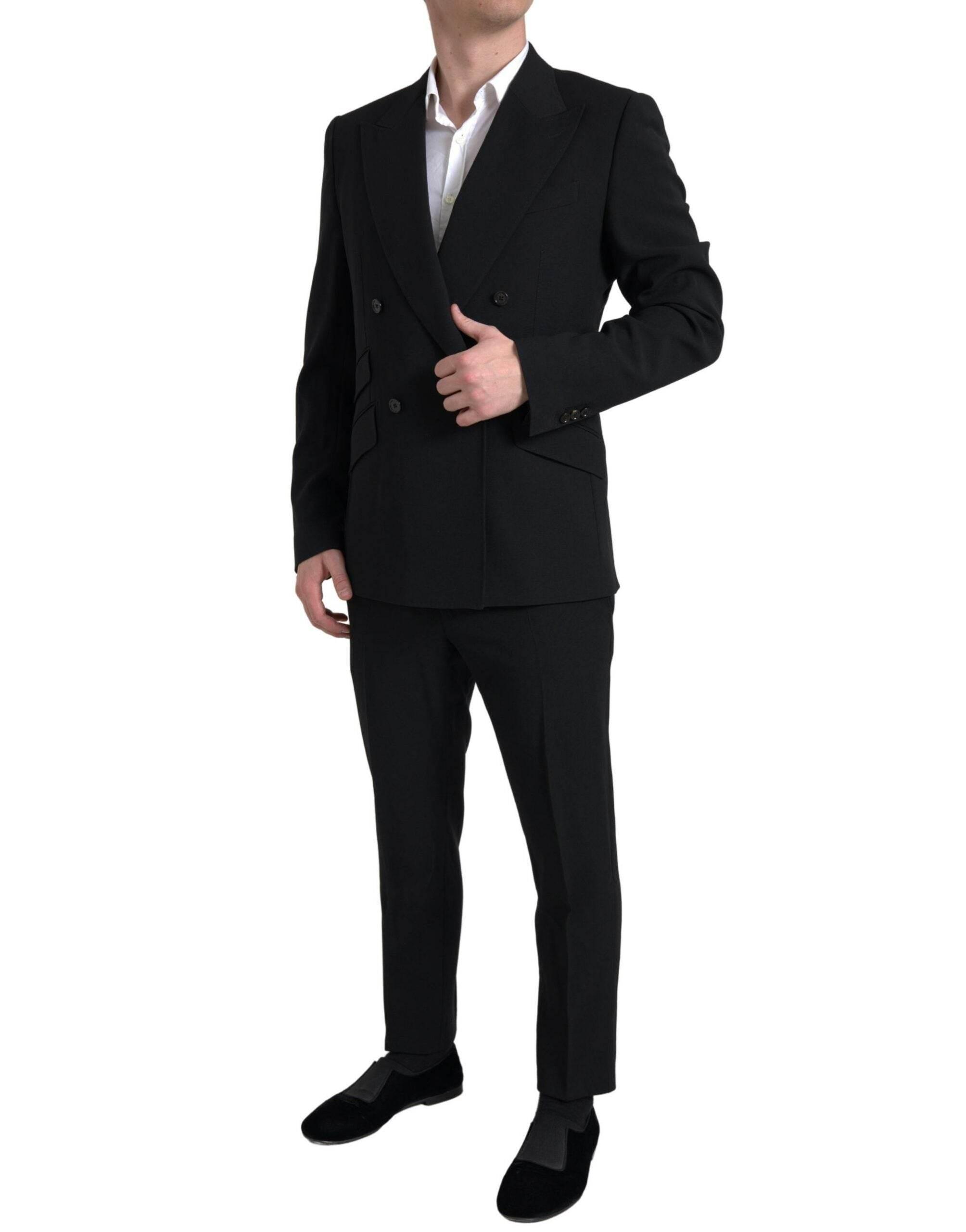 Dolce & Gabbana Black 2 Piece Double Breasted SICILIA Suit - Hilstor