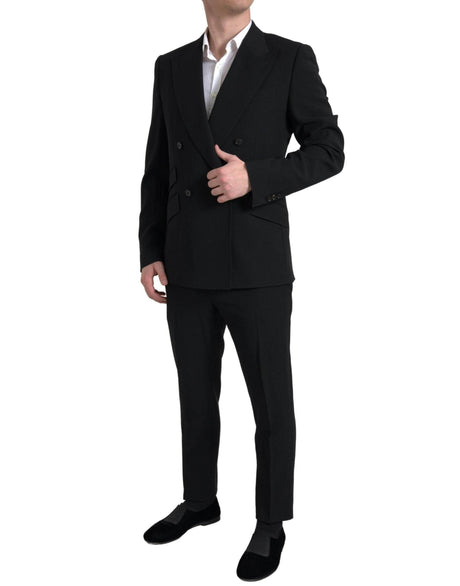 Dolce & Gabbana Black 2 Piece Double Breasted SICILIA Suit - Hilstor