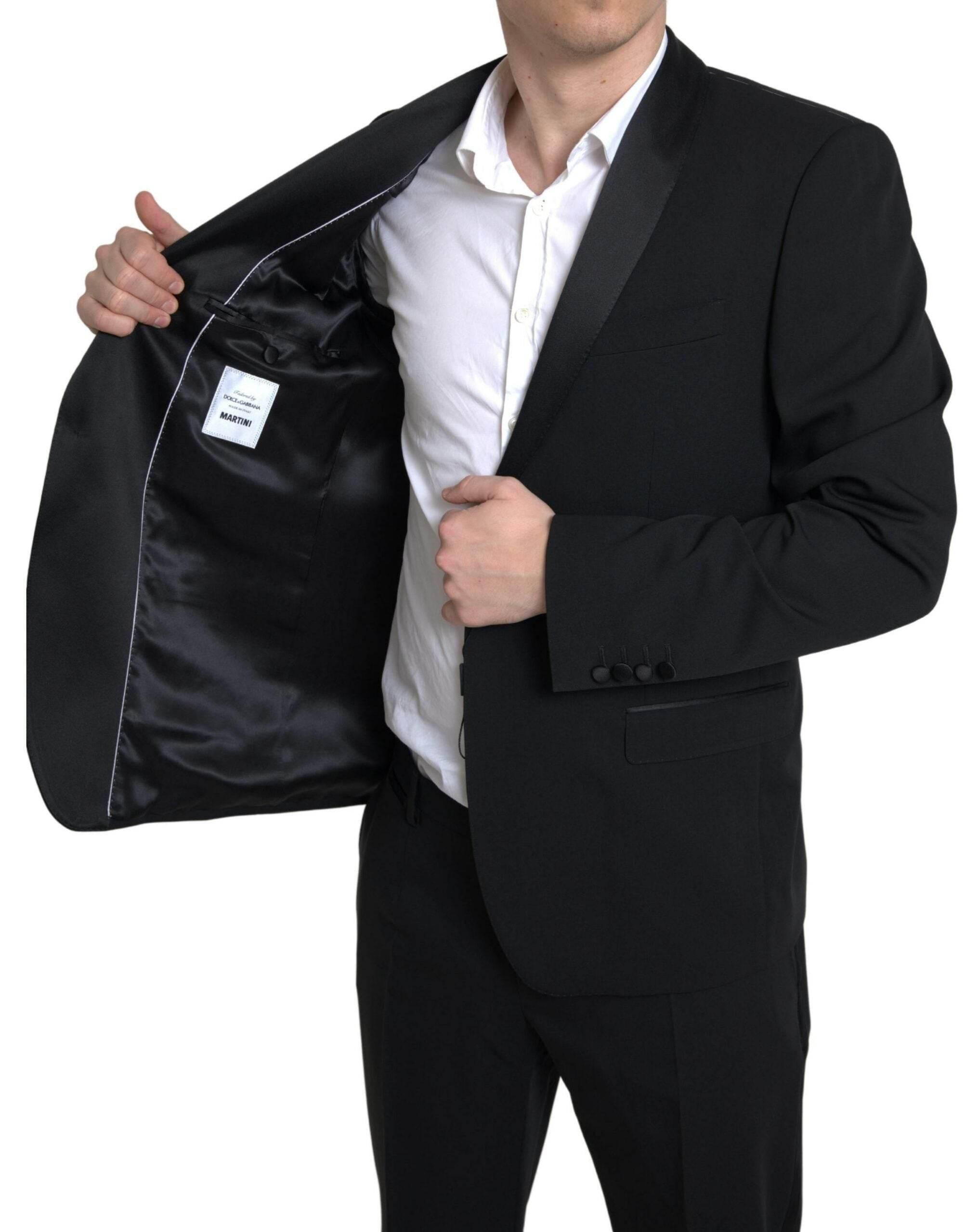 Dolce & Gabbana Black 2 Piece Single Breasted MARTINI Suit - Hilstor