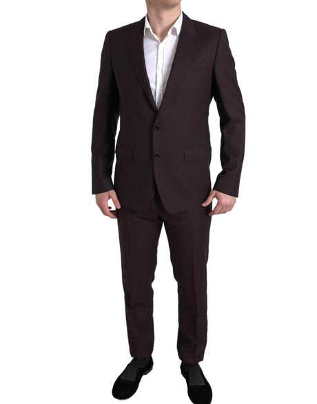 Dolce & Gabbana Maroon 2 Piece Single Breasted MARTINI Suit - Hilstor