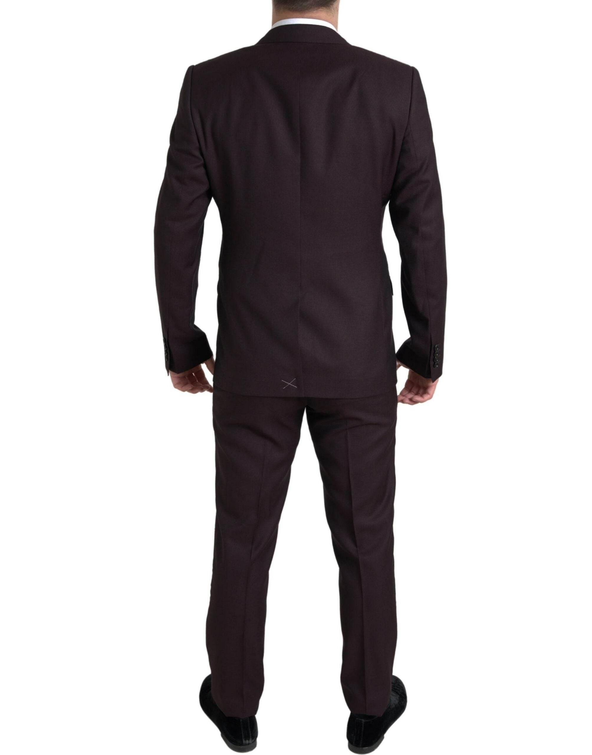Dolce & Gabbana Maroon 2 Piece Single Breasted MARTINI Suit - Hilstor