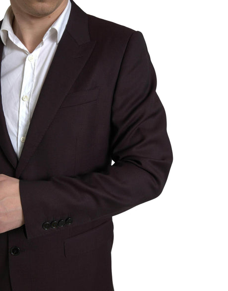 Dolce & Gabbana Maroon 2 Piece Single Breasted MARTINI Suit - Hilstor