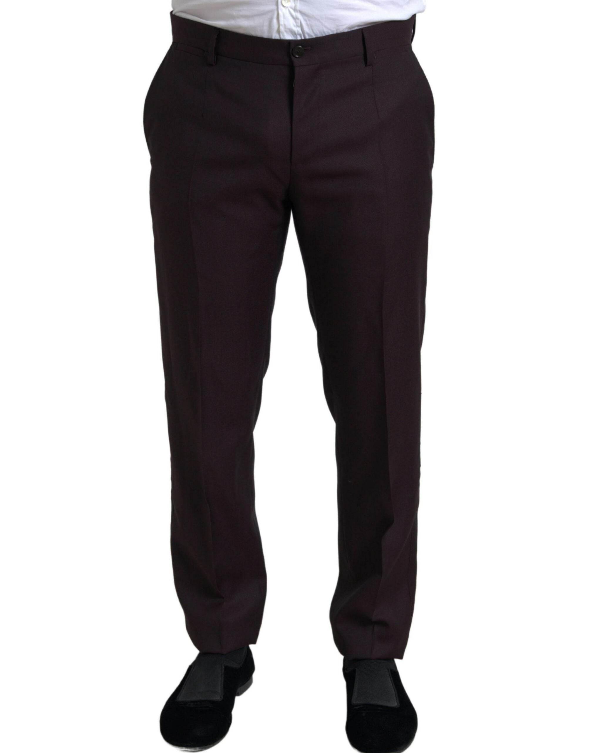 Dolce & Gabbana Maroon 2 Piece Single Breasted MARTINI Suit - Hilstor