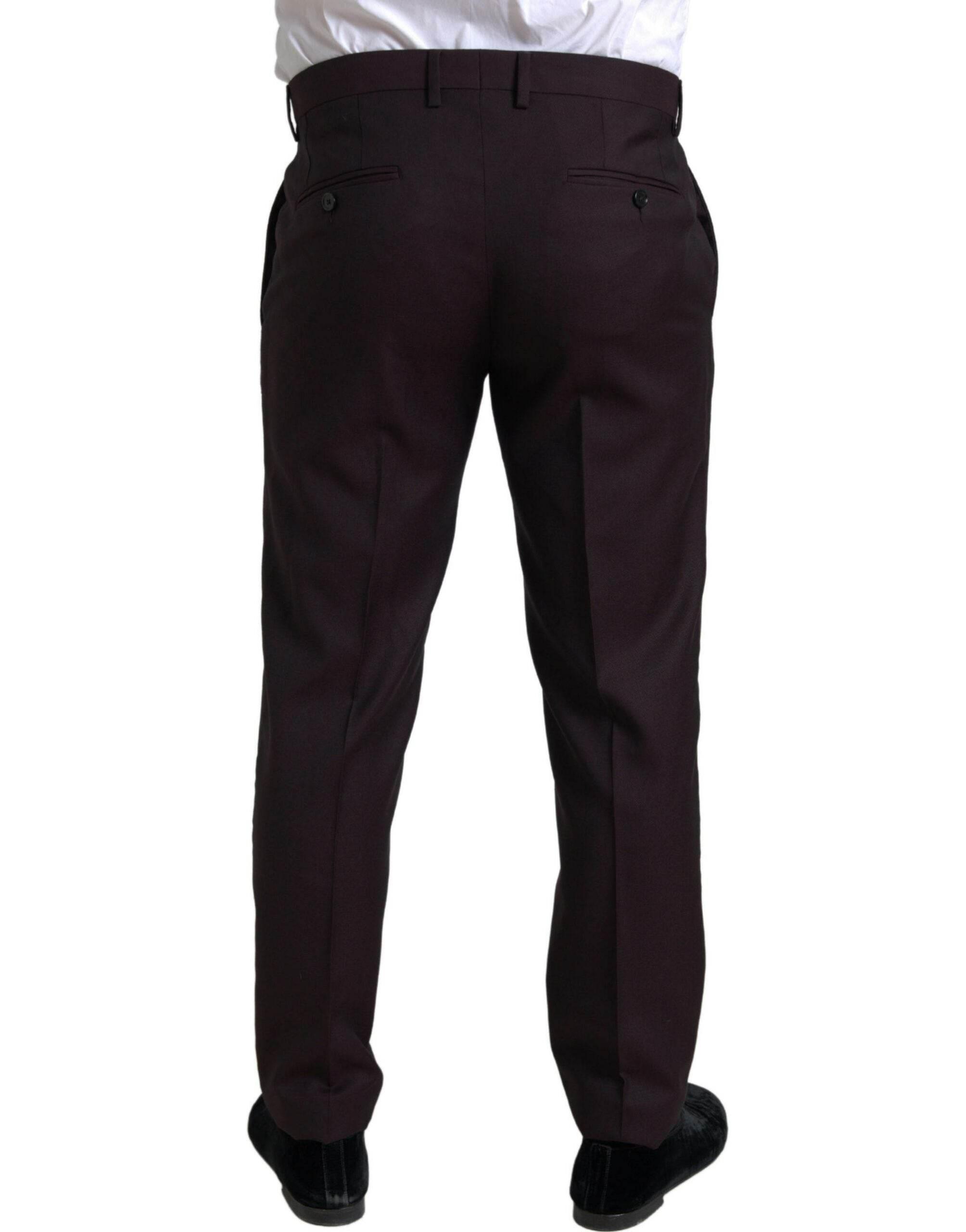 Dolce & Gabbana Maroon 2 Piece Single Breasted MARTINI Suit - Hilstor