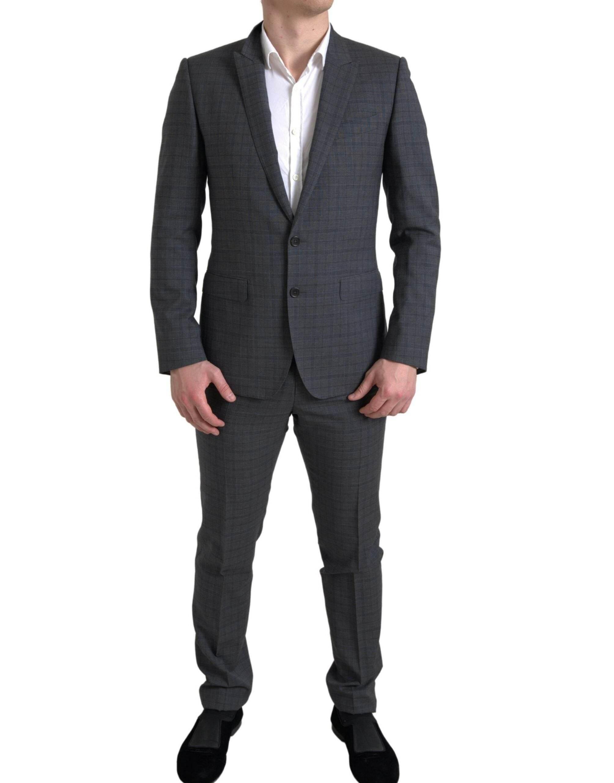 Dolce & Gabbana Gray 2 Piece Single Breasted MARTINI Suit - Hilstor