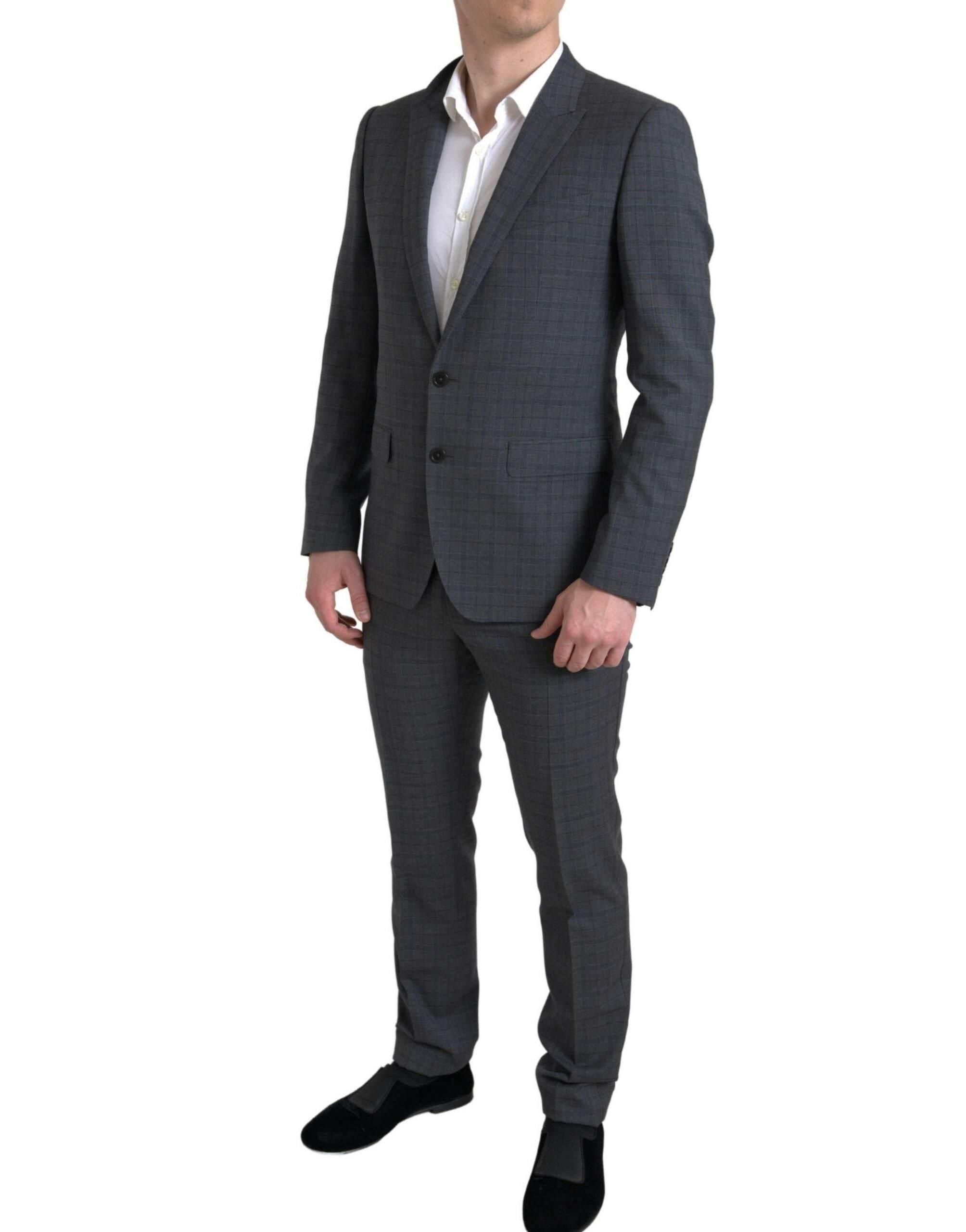 Dolce & Gabbana Gray 2 Piece Single Breasted MARTINI Suit - Hilstor
