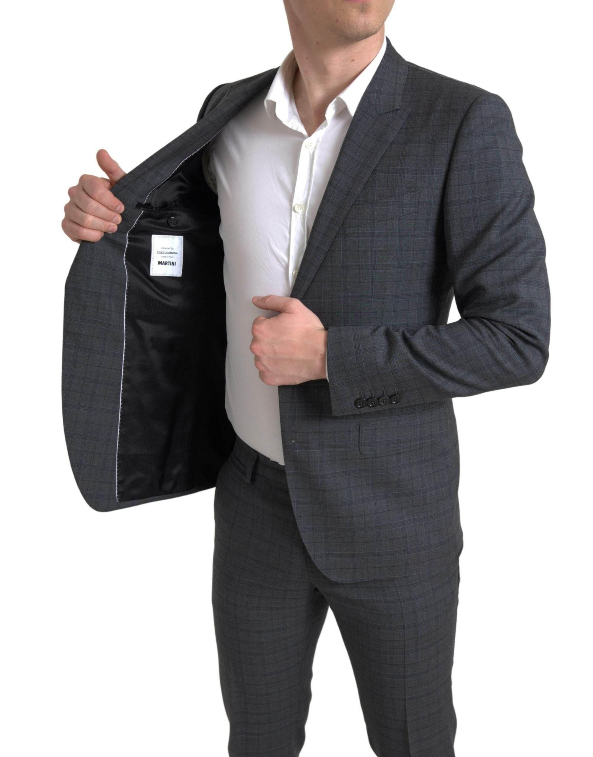 Dolce & Gabbana Gray 2 Piece Single Breasted MARTINI Suit - Hilstor