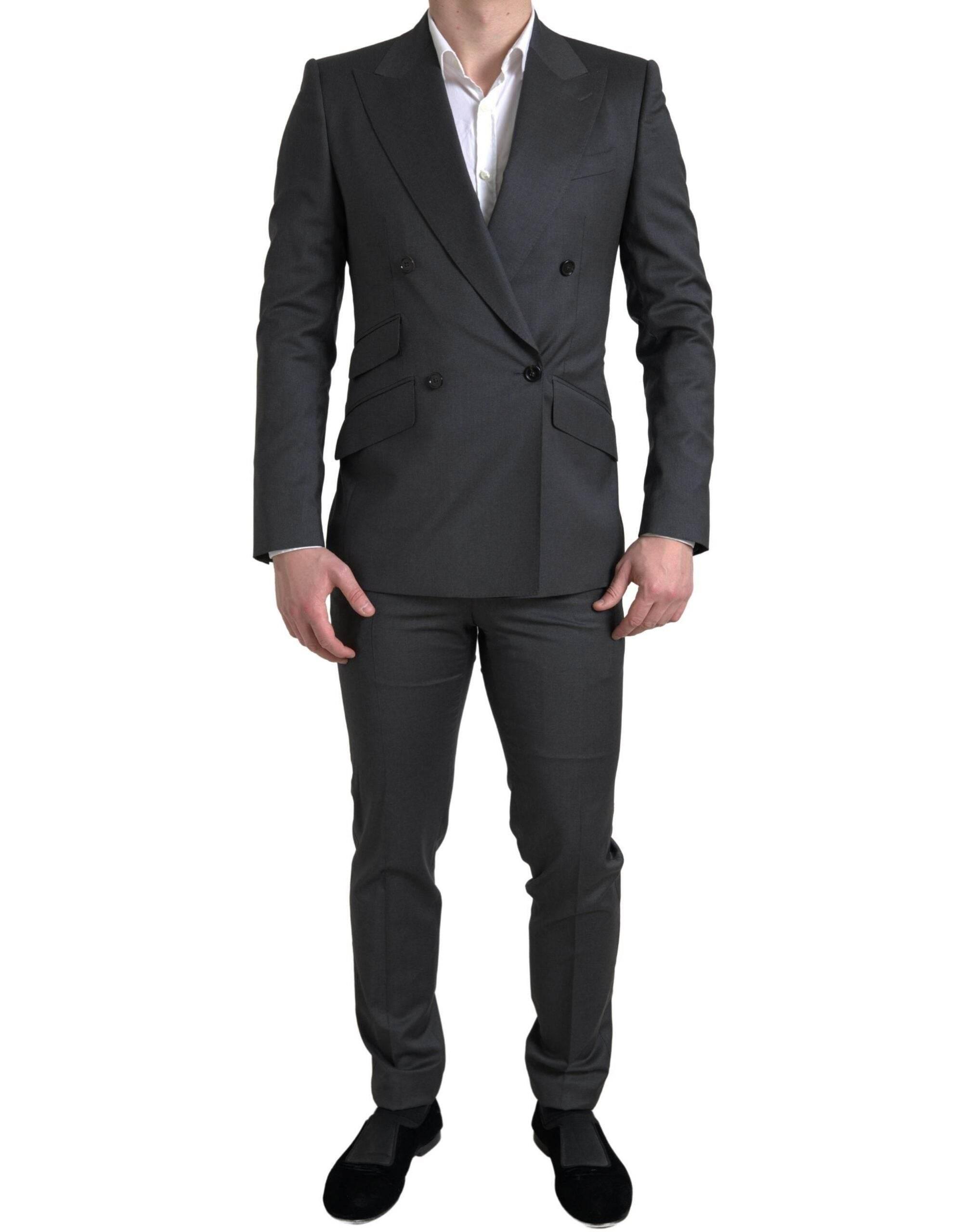Dolce & Gabbana Gray 2 Piece Double Breasted SICILIA Suit - Hilstor