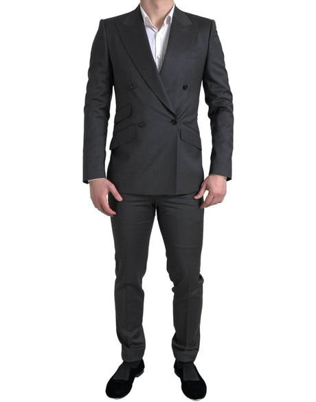 Dolce & Gabbana Gray 2 Piece Double Breasted SICILIA Suit - Hilstor