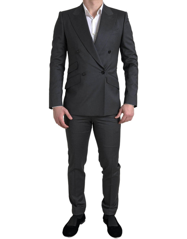 Dolce & Gabbana Gray 2 Piece Double Breasted SICILIA Suit - Hilstor