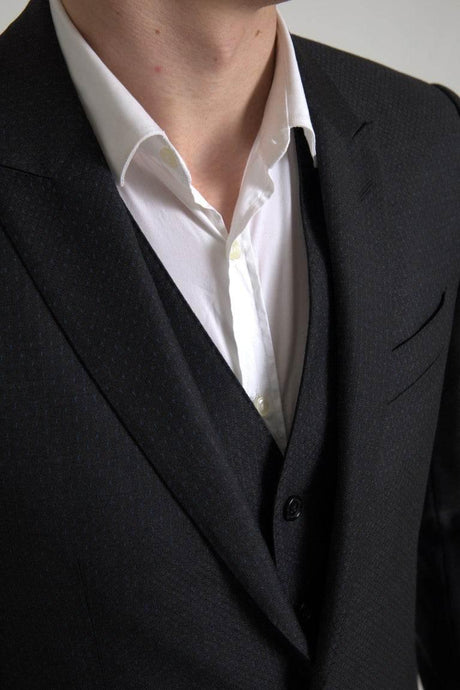 Dolce & Gabbana Black 3 Piece Single Breasted MARTINI Suit - Hilstor
