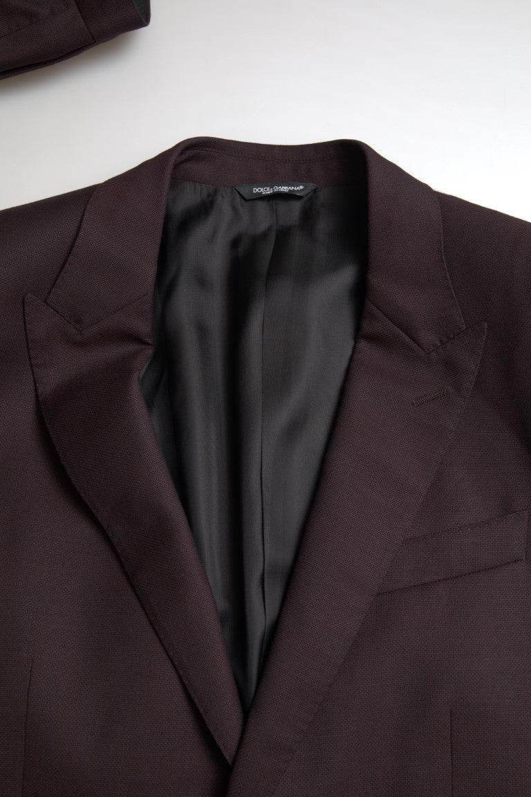 Dolce & Gabbana Maroon 2 Piece Single Breasted MARTINI Suit - Hilstor