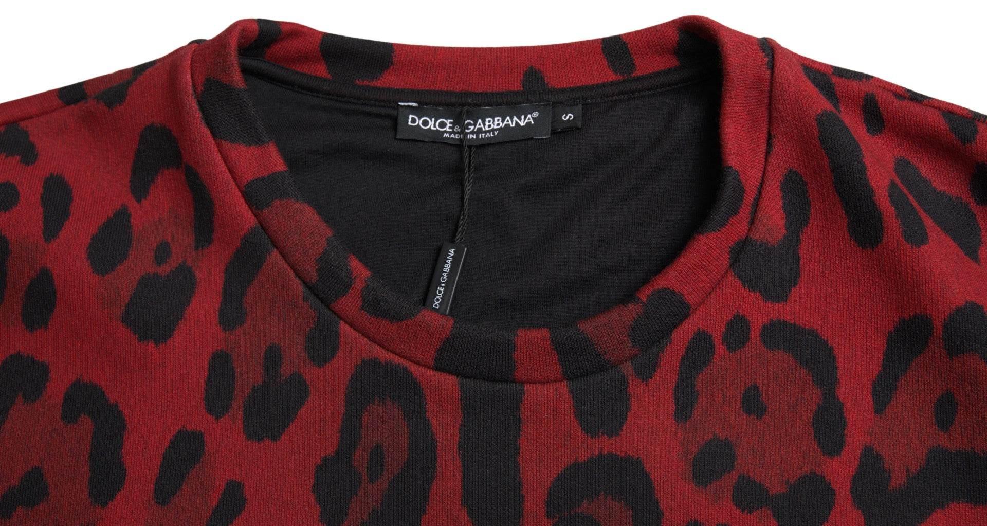 Dolce & Gabbana Red Leopard Print Cotton Tank Top - Hilstor
