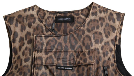 Dolce & Gabbana Silk Leopard Vest Exclusive Sportswear - Hilstor
