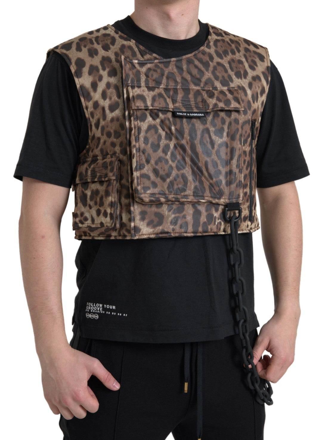 Dolce & Gabbana Silk Leopard Vest Exclusive Sportswear - Hilstor