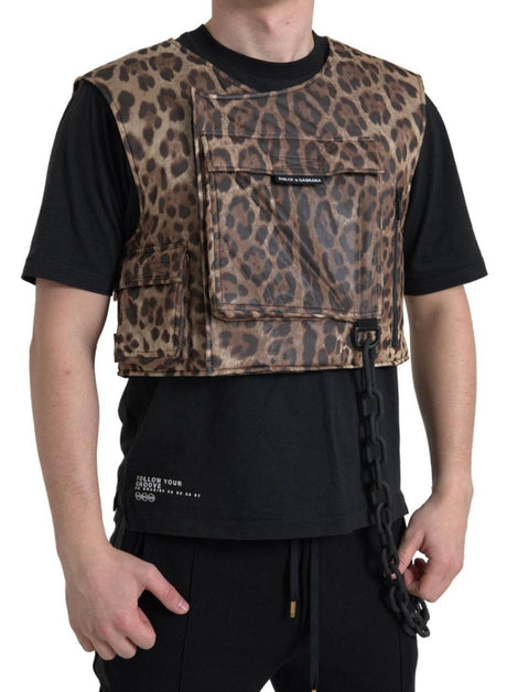 Dolce & Gabbana Silk Leopard Vest Exclusive Sportswear - Hilstor