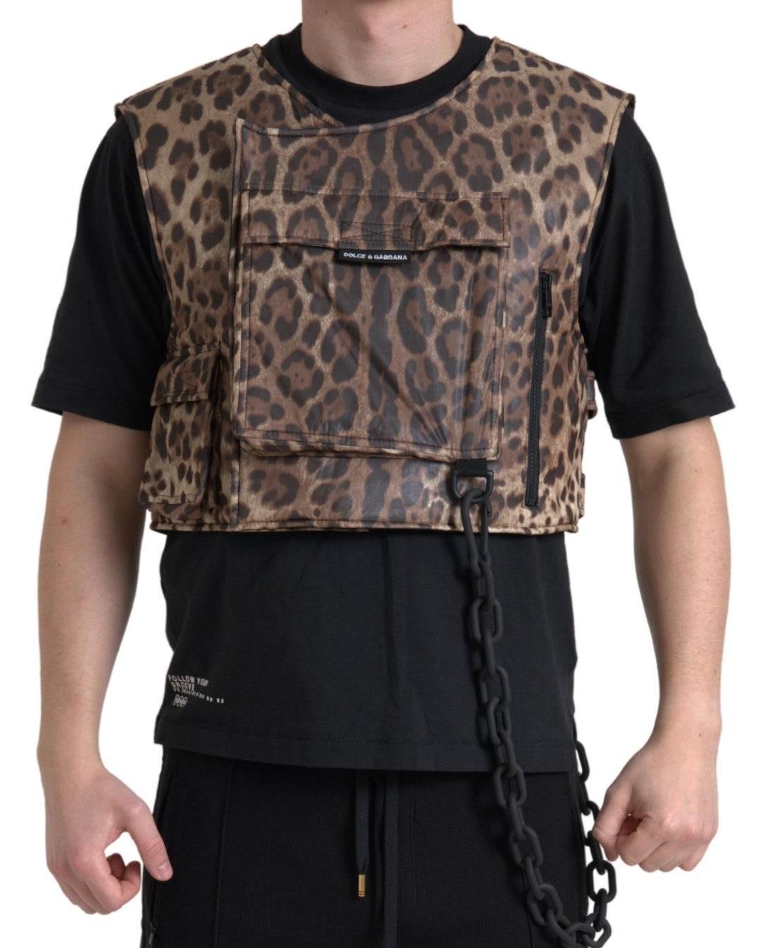 Dolce & Gabbana Silk Leopard Vest Exclusive Sportswear - Hilstor