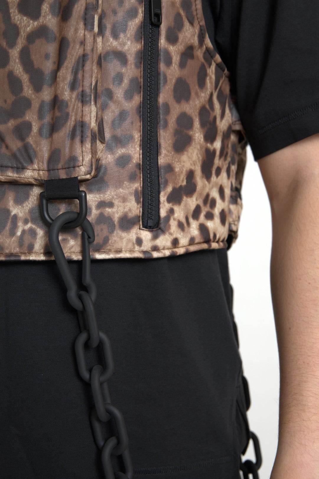 Dolce & Gabbana Silk Leopard Vest Exclusive Sportswear - Hilstor