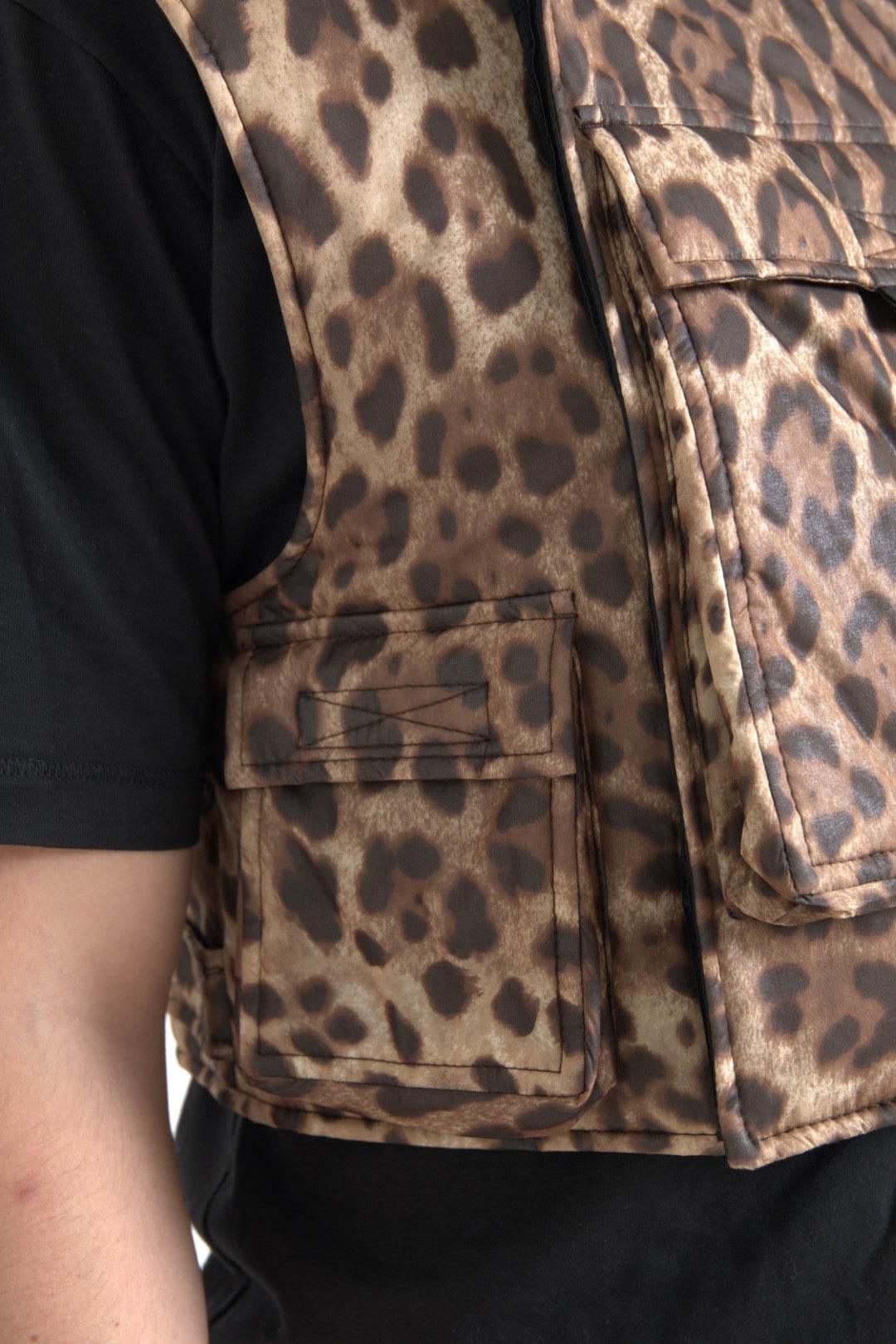 Dolce & Gabbana Silk Leopard Vest Exclusive Sportswear - Hilstor