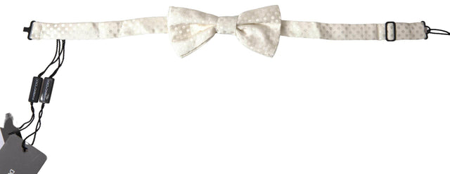 Dolce & Gabbana Ivory Fantasy Pattern Adjustable Neck Papillon Bow Tie - Hilstor