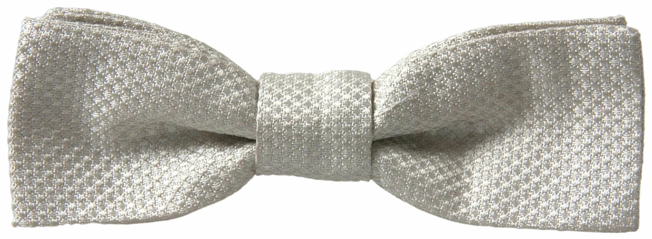 Dolce & Gabbana Ivory Silk Adjustable Neck Papillon Men Bow Tie - Hilstor