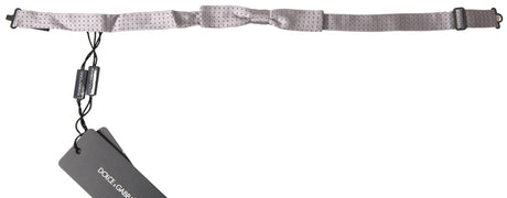 Dolce & Gabbana Gray Dotted Silk Adjustable Men Neck Papillon Bow Tie - Hilstor