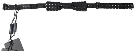 Dolce & Gabbana Black Polka Dot Silk Adjustable Men Neck Papillon Bow Tie - Hilstor