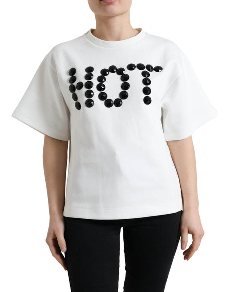 Dolce & Gabbana Embellished Crew Neck Fashion Tee - Hilstor