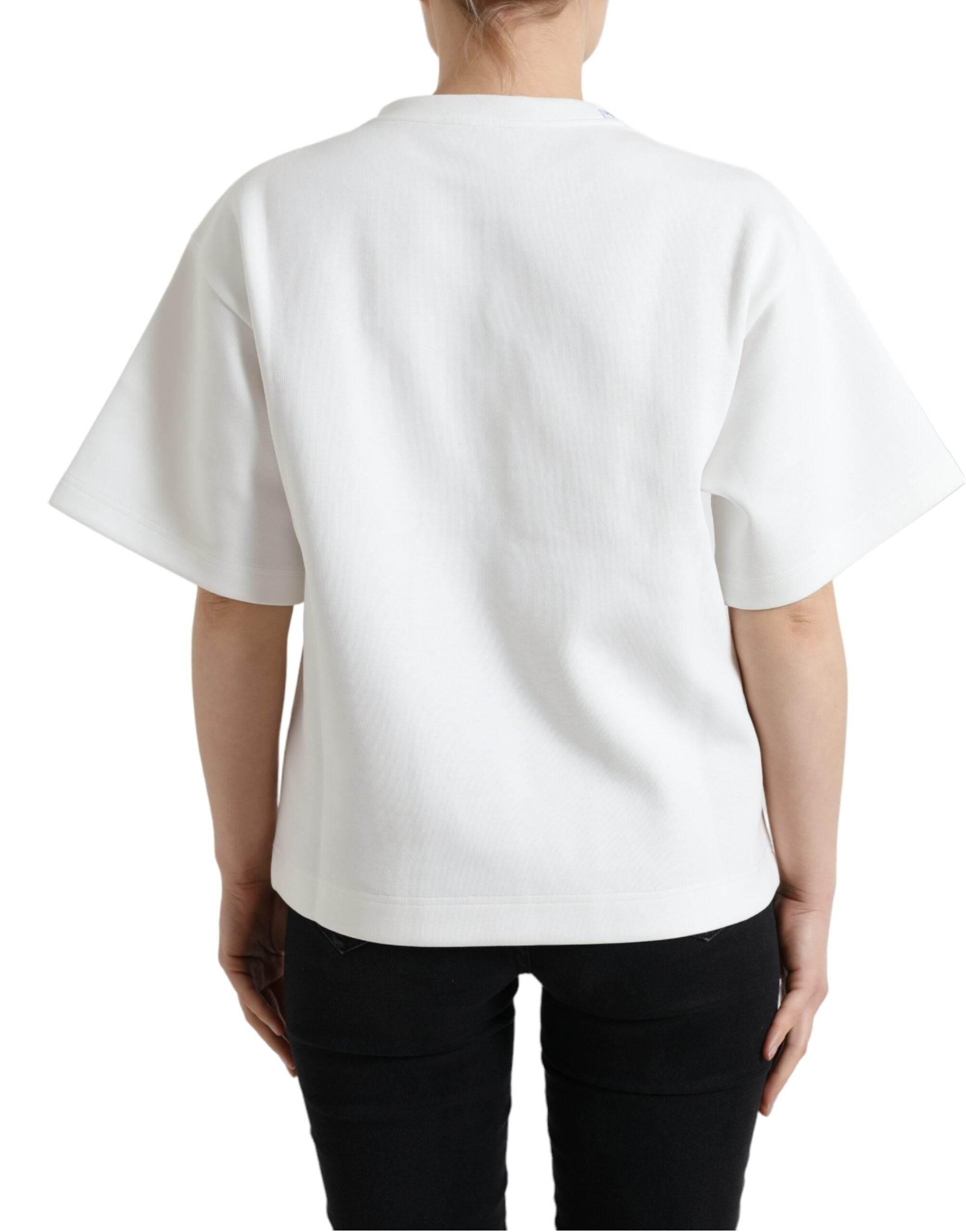 Dolce & Gabbana Embellished Crew Neck Fashion Tee - Hilstor