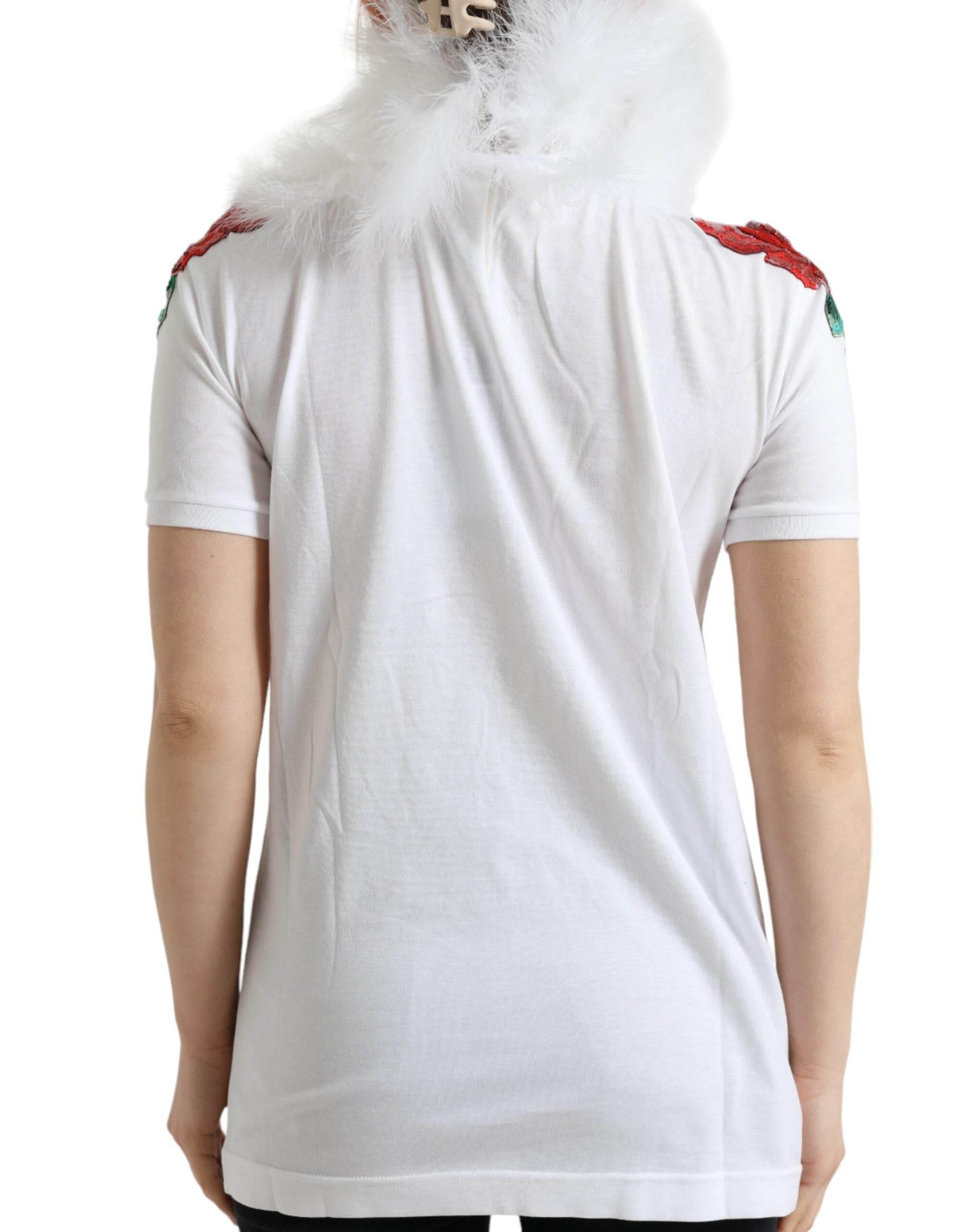 Dolce & Gabbana Elegant Sequin Embellished Cotton Tee - Hilstor