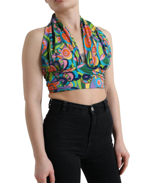 Dolce & Gabbana Elegant Silk Blend Halter Cropped Top - Hilstor