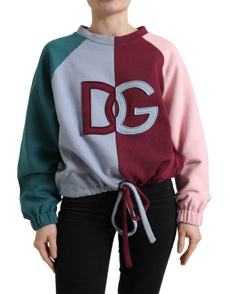 Dolce & Gabbana Multicolor Cotton Crew Neck Pullover Sweater - Hilstor