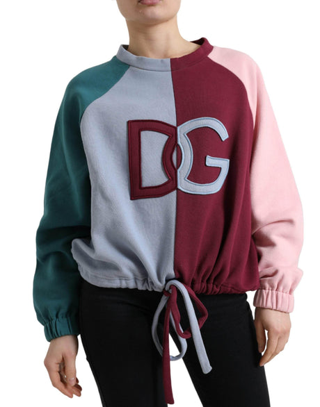 Dolce & Gabbana Multicolor Cotton Crew Neck Pullover Sweater - Hilstor
