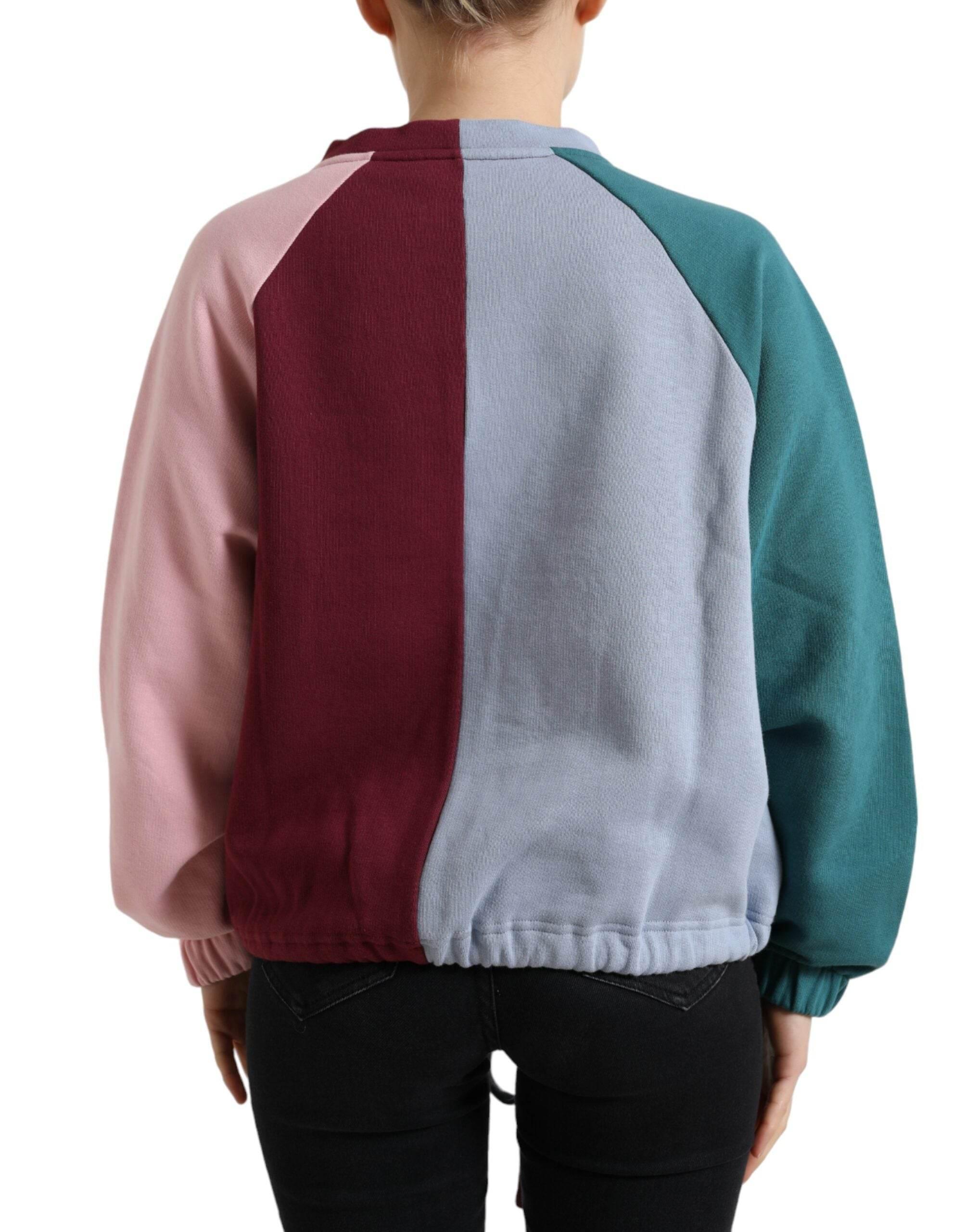 Dolce & Gabbana Multicolor Cotton Crew Neck Pullover Sweater - Hilstor