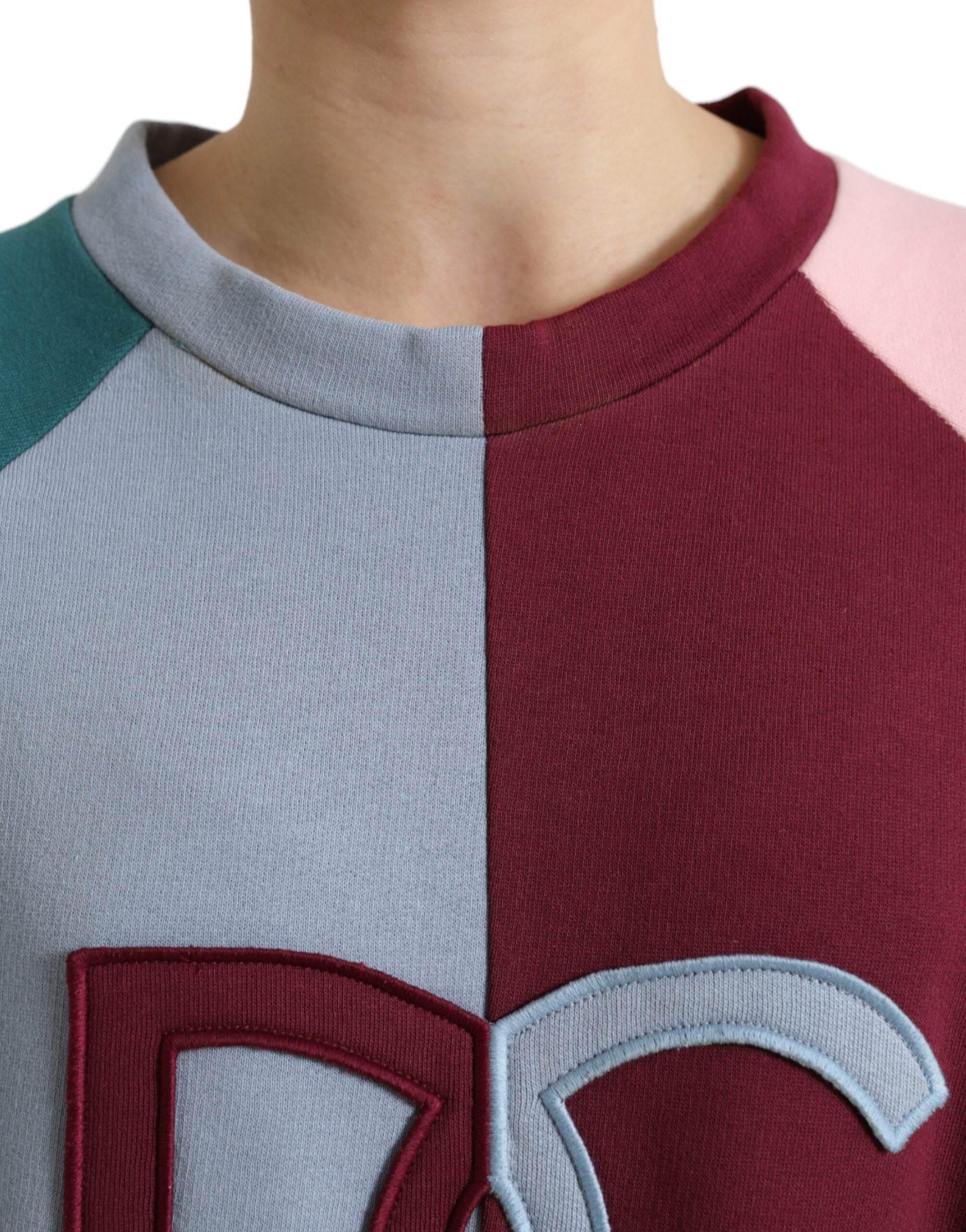 Dolce & Gabbana Multicolor Cotton Crew Neck Pullover Sweater - Hilstor