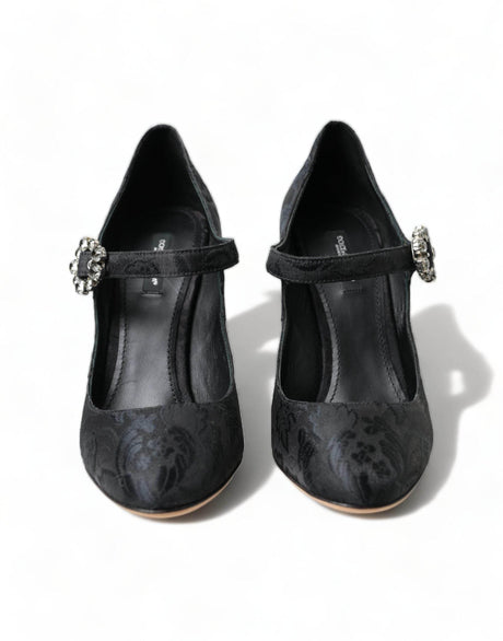Dolce & Gabbana Chic Black Brocade Mary Janes Pumps - Hilstor