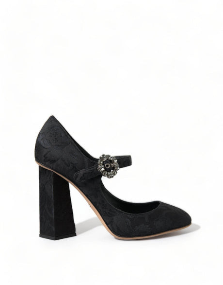 Dolce & Gabbana Chic Black Brocade Mary Janes Pumps - Hilstor