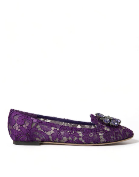 Dolce & Gabbana Elegant Floral Lace Vally Flat Shoes - Hilstor