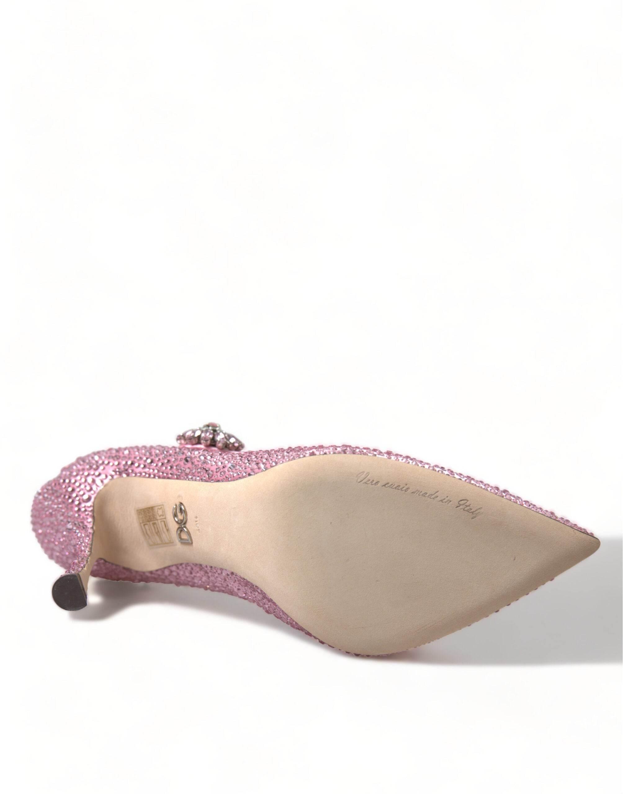 Dolce & Gabbana Enchanting Pink Crystal Pumps - Hilstor